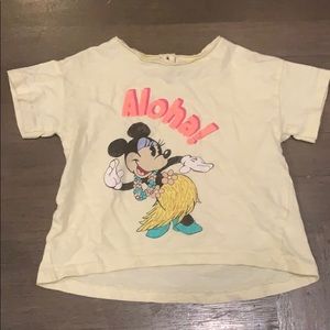 COPY - Zara Babygirl Aloha Minnie Mouse Shirt Size 18-24M